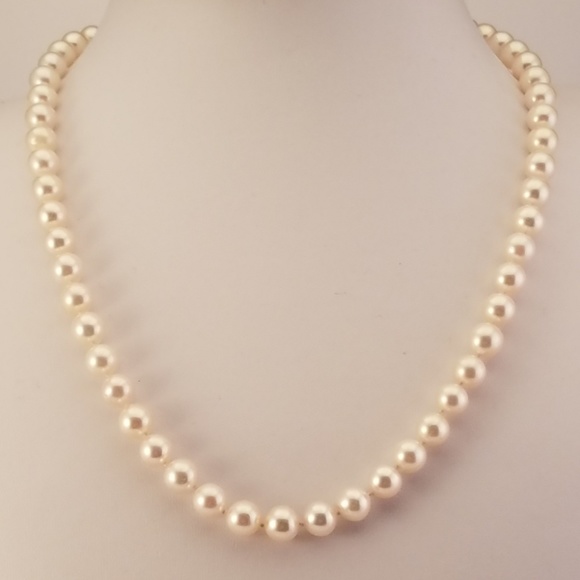 14K Gold  Pearl Necklace with Earrings - Picture 7 of 13